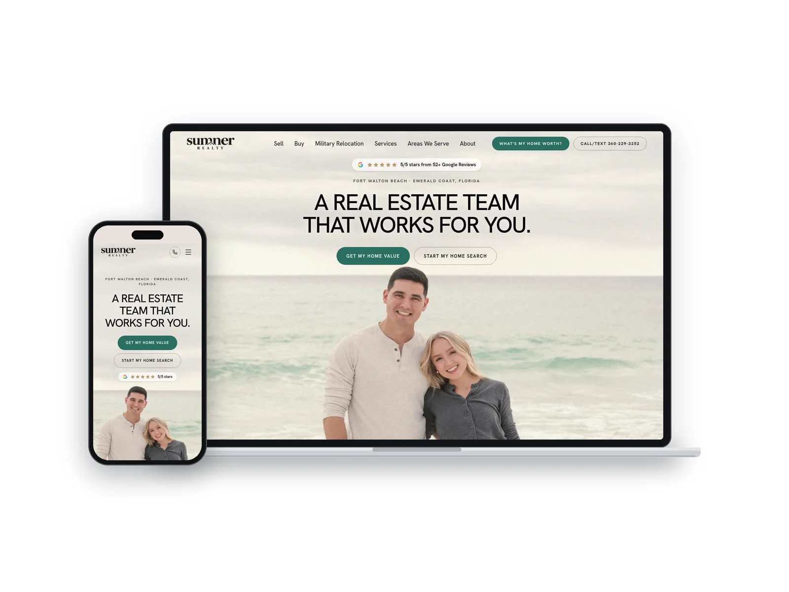 Custom website High Tide Marketing built for Sumner Homes