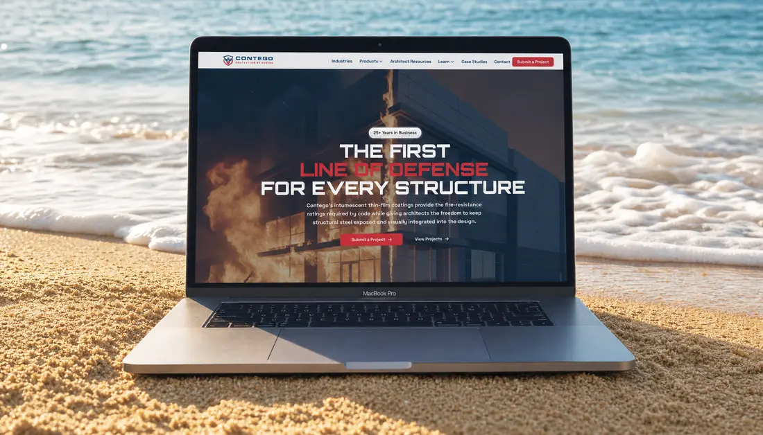 Contego International website built by High Tide Marketing